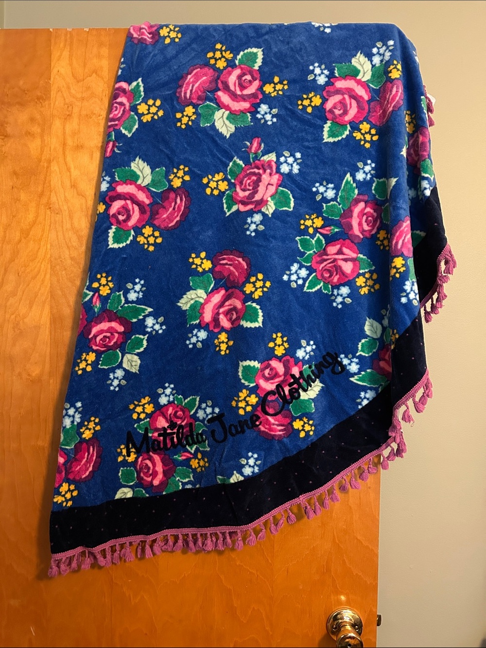 Matilda Jane Blue Floral Tassel Round Beach Towel